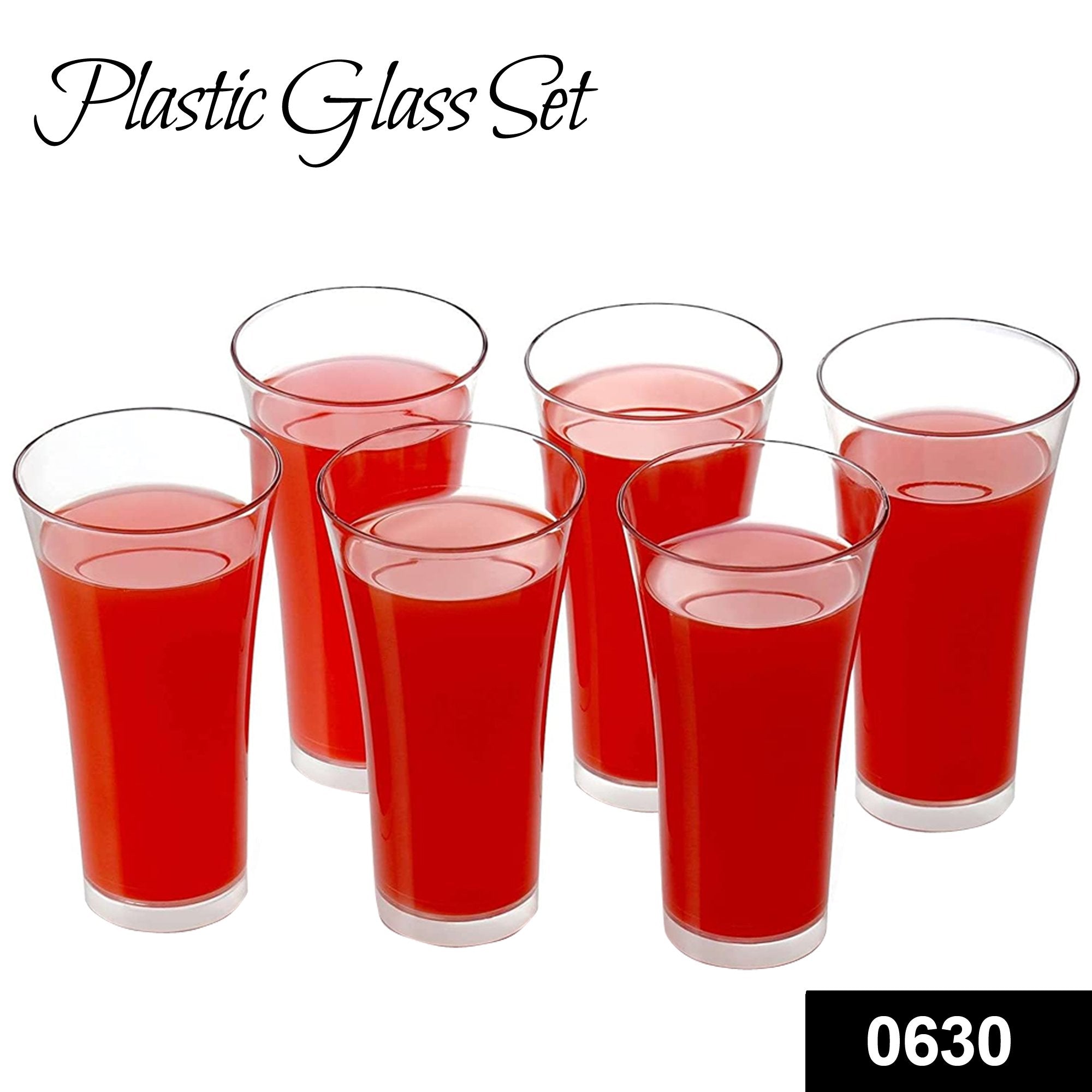 0630 Stylish look Plastic Juicy Glass, Transparent Glasses Set 300ml (6pcs) - SkyShopy 0630 Stylish look Plastic Juicy Glass, Transparent Glasses Set 300ml (6pcs) - SkyShopy